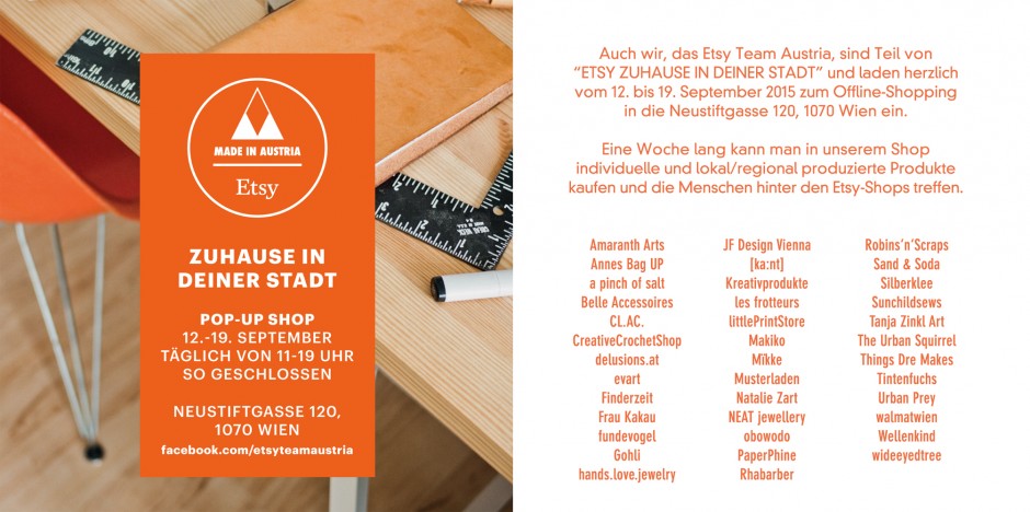 PaperPhine beim Etsy Team Austria Pop-Up Shop in Wien, September 2015